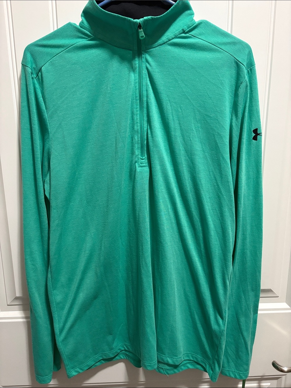 Under Armour Men’s M HeatGear Teal 1/4 Zip Pullover Loose Fit